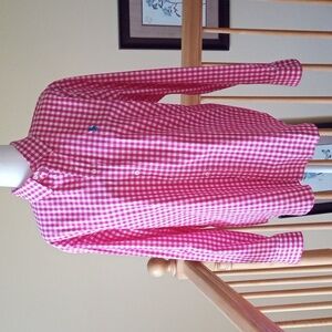 Ralph Lauren blue label 100% cotton gingham dress shirt new without tags